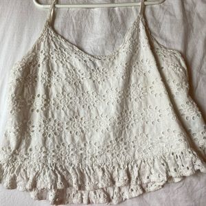 white cropped tank